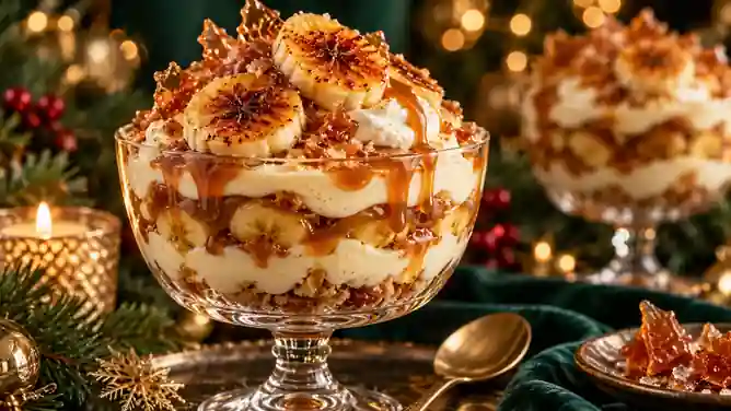 Taça de Caramelo Salgado com Banana Brûlée e Creme de Baunilha