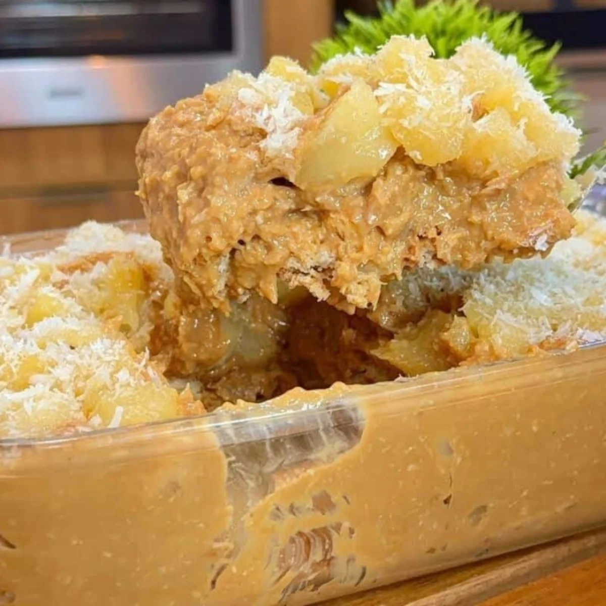 Gelado cremoso de abacaxi