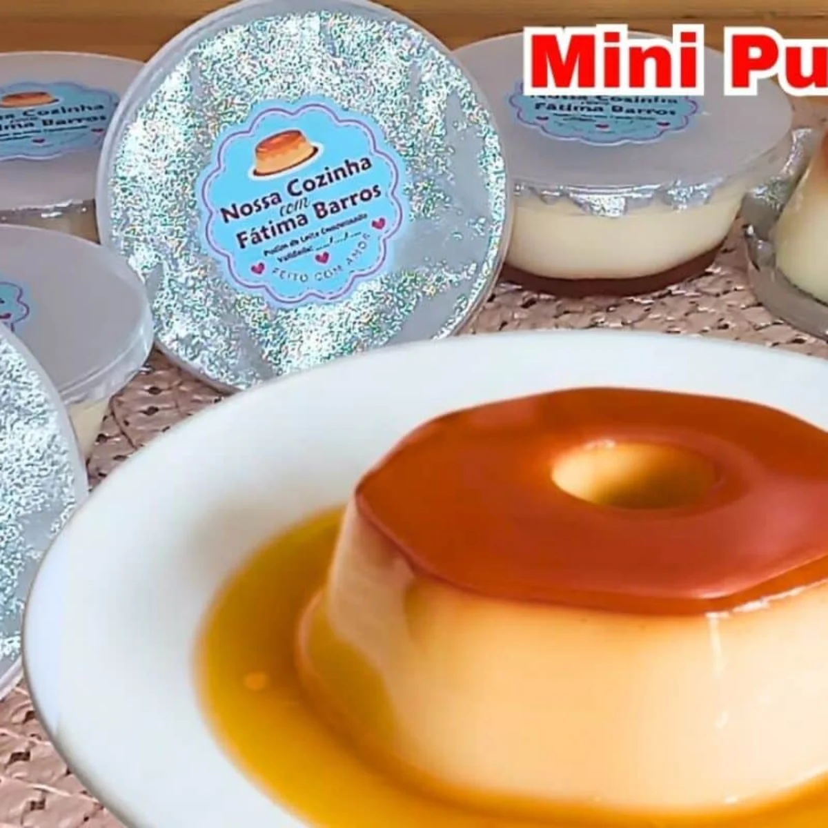 Mini pudim de leite condensado com massa lisinha