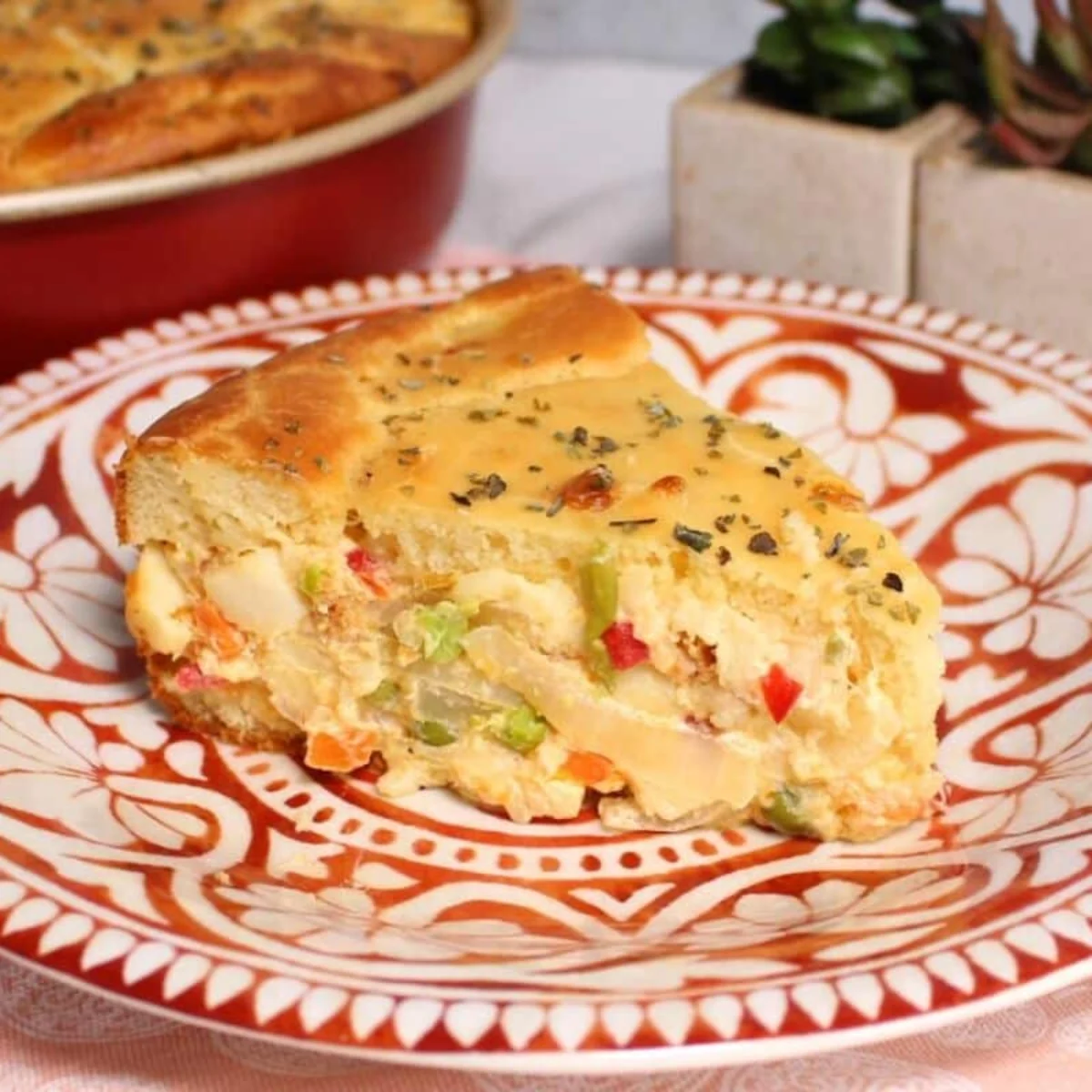 Torta cremosa de palmito com massa levinha