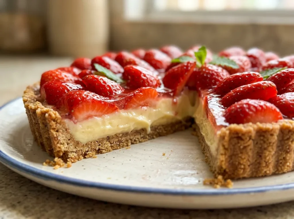 Torta de Morango com Base Crocante
