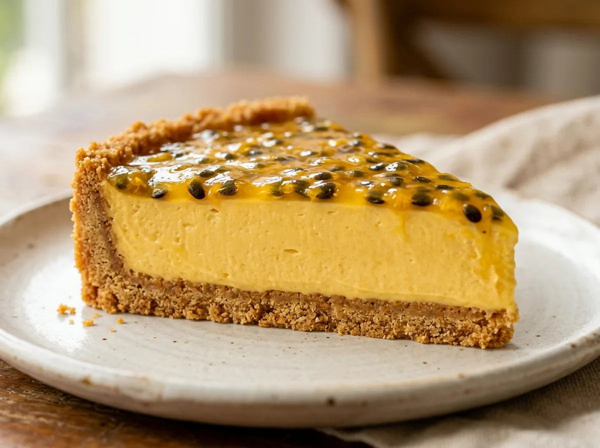 Torta de Maracujá com Base Crocante