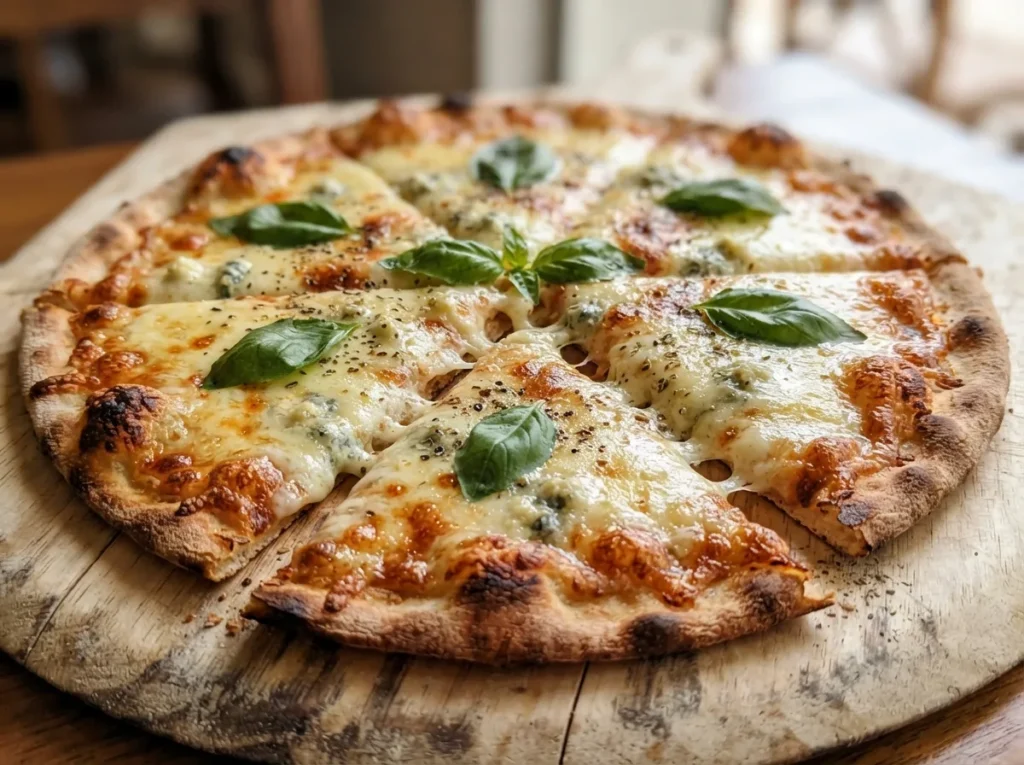 Pizza de Quatro Queijos de Massa Fina