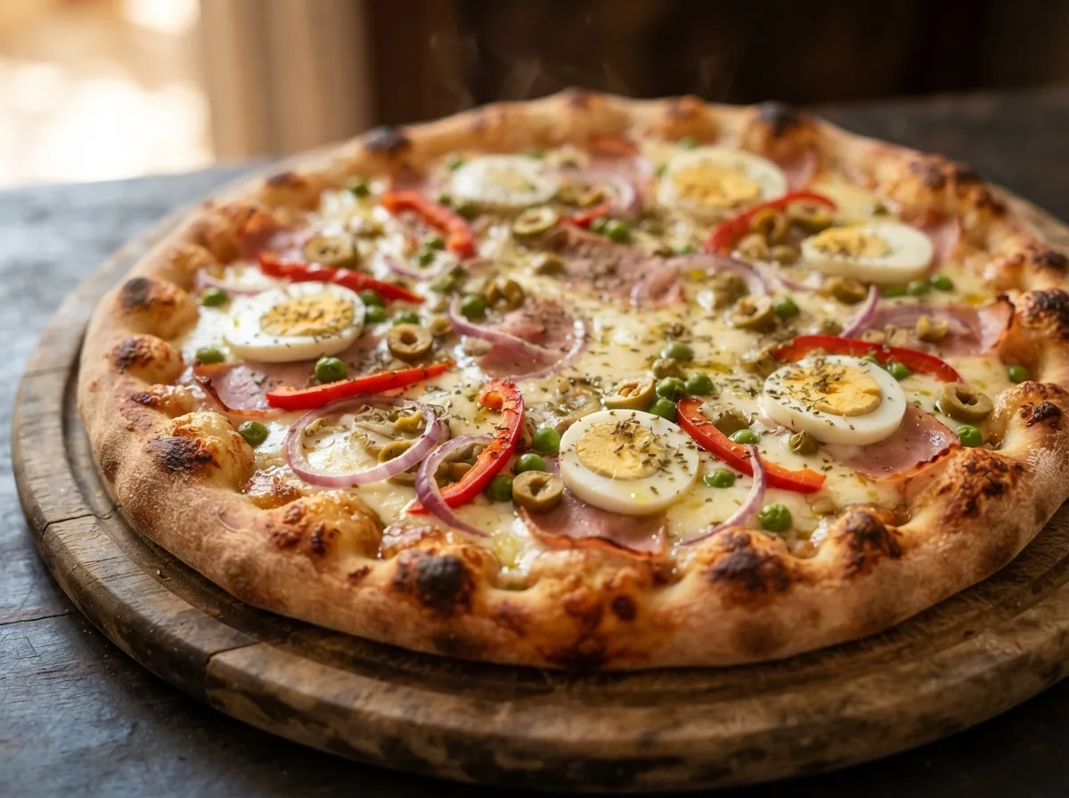 Pizza Portuguesa de Liquidificador