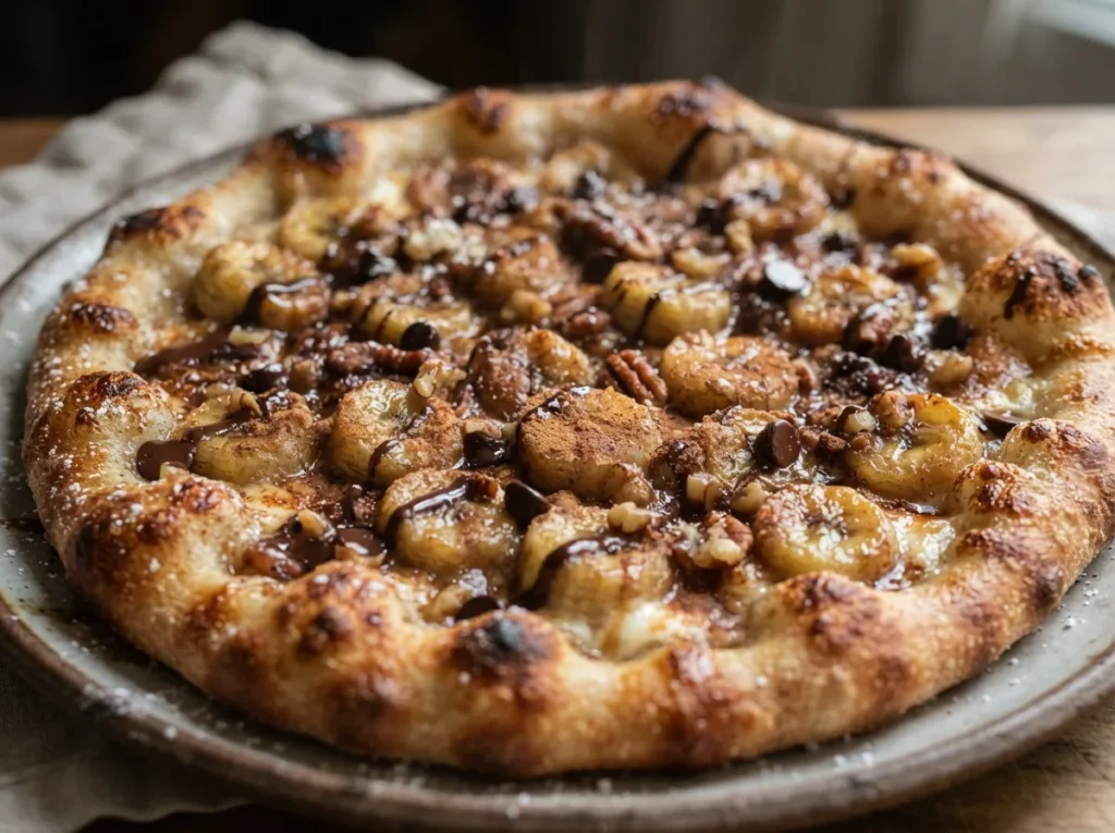 Pizza de Banana com Canela Caseira