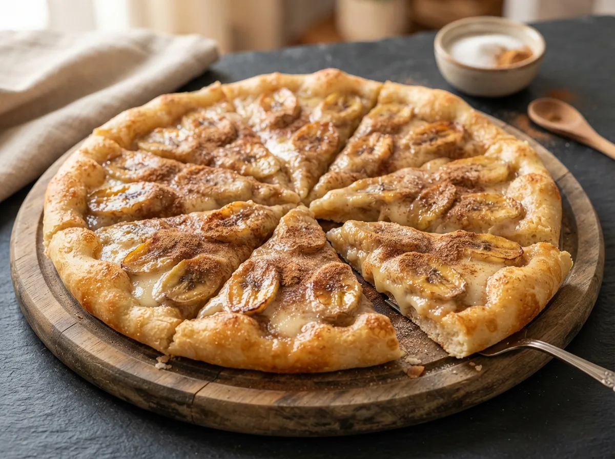 Pizza de Banana com Canela de Liquidificador