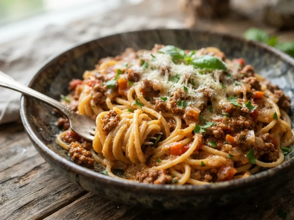 Macarrão à Bolonhesa Cremoso
