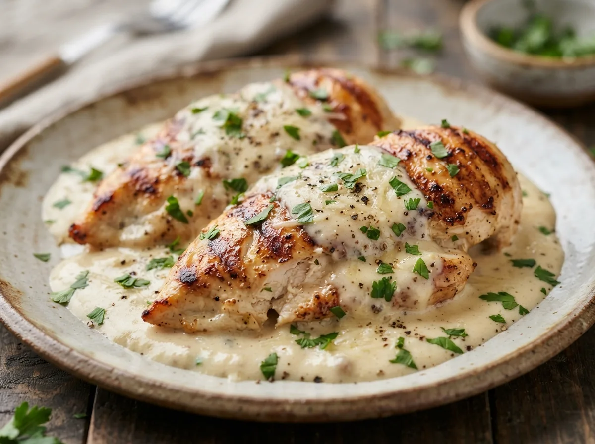 Peito de Frango Grelhado com Molho Cremoso