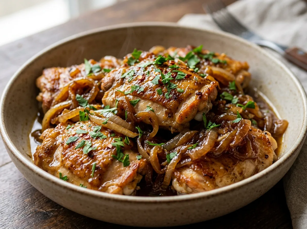 Frango Acebolado com Poucos Ingredientes