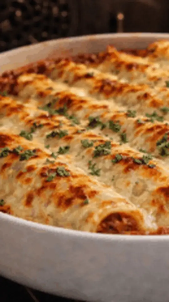 Canelone de Carne com Molho Branco - Água na Boca