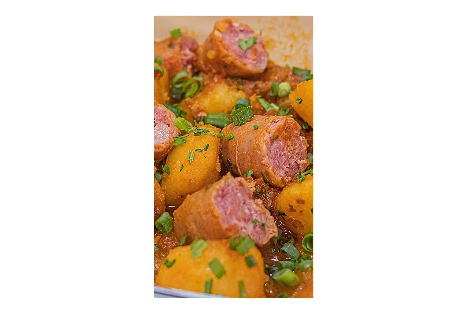 Linguiça com Batata Douradinha